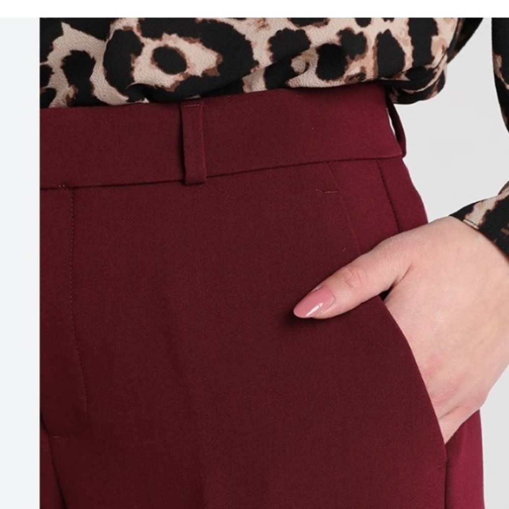 Banana Republic Deep Burgundy Blake Women's Trousers in size 10 S - Picture 3 of 7